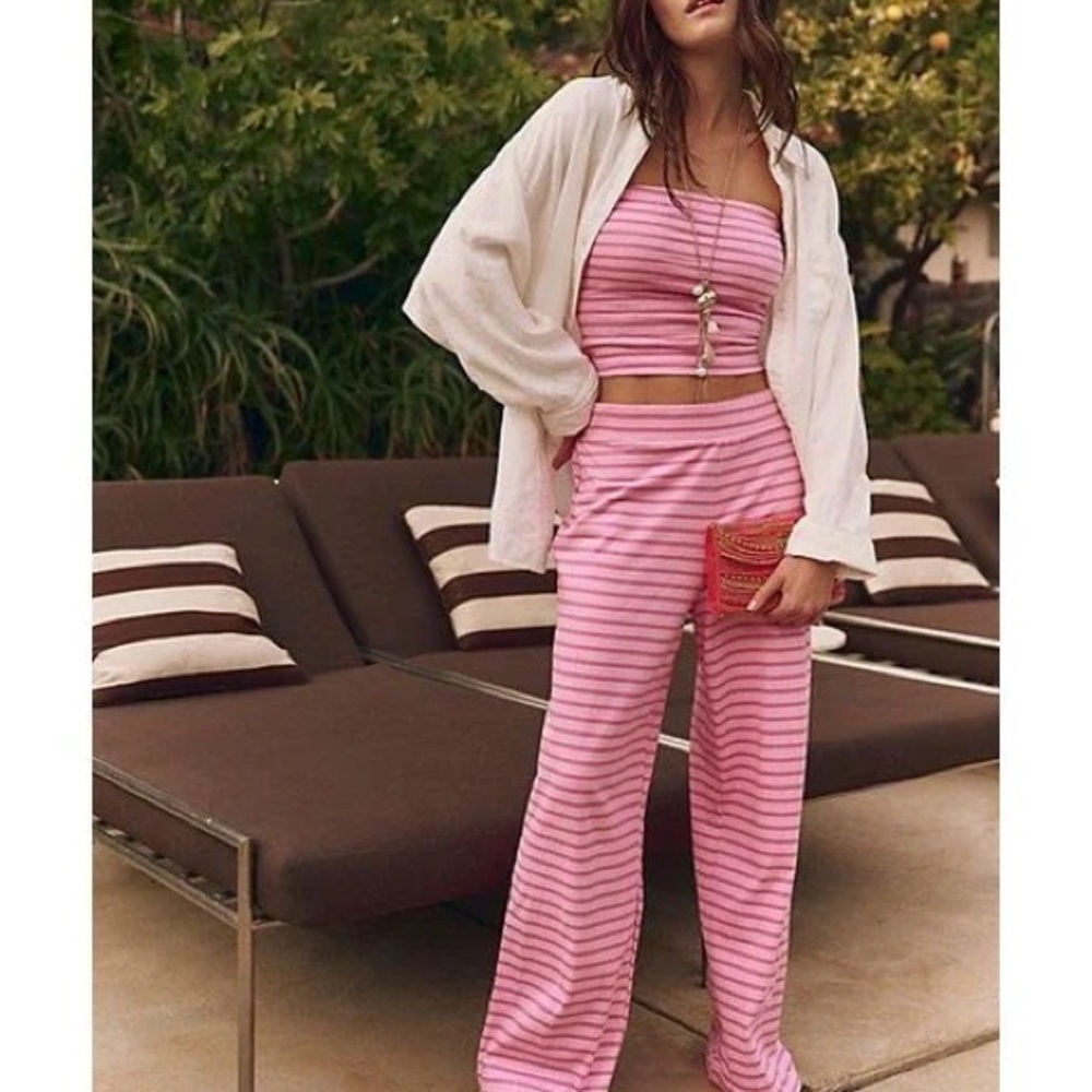 Free People sailor tube set hibiscus pink XS